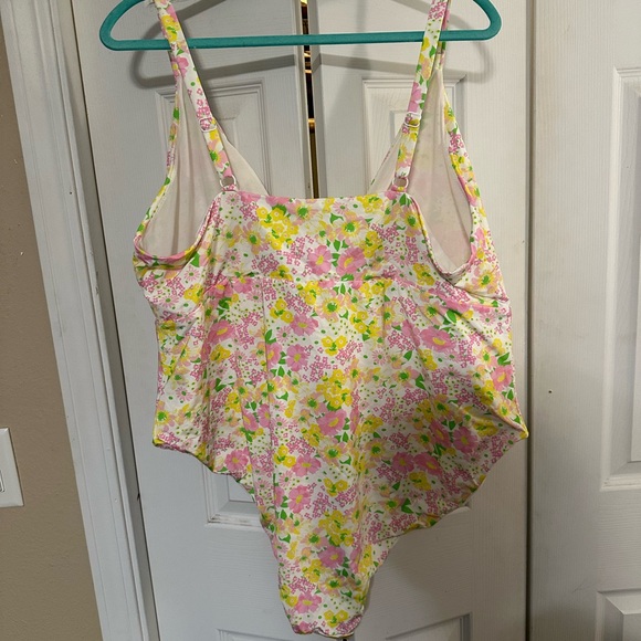 Floral Kids One Piece Swimsuit - Picture 2 of 3